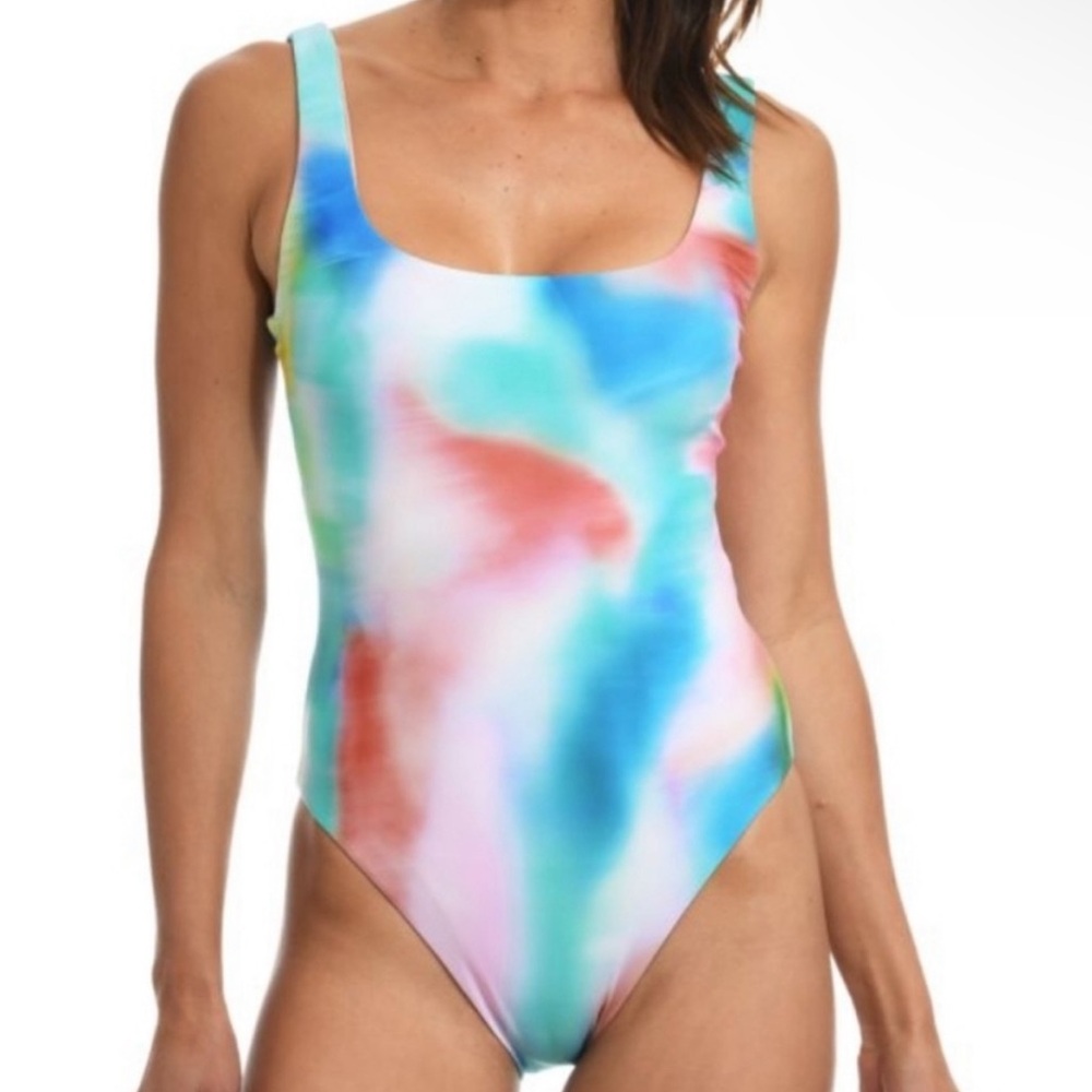 NWT Citrus Sunset Tide Reversible Colorful Peach Tank One Piece Swimsuit